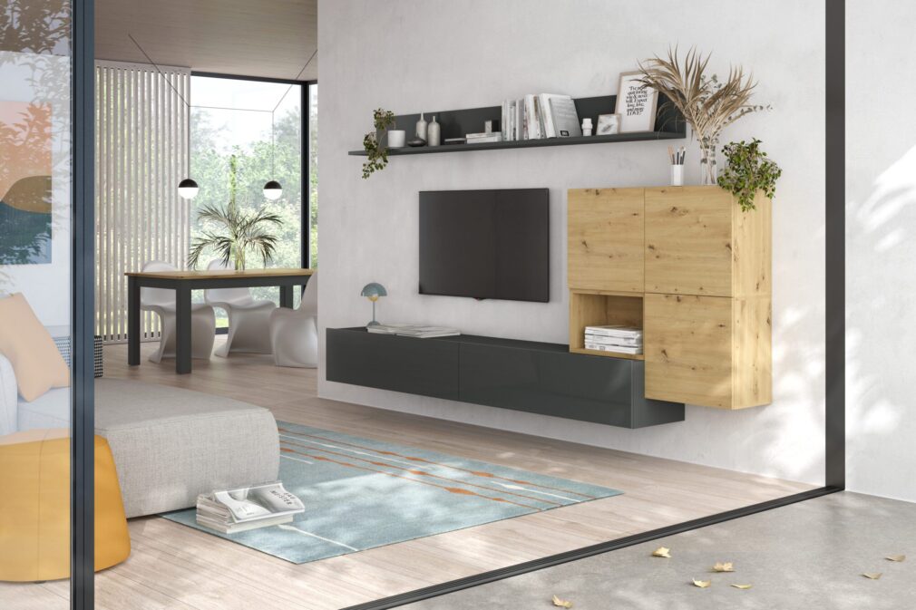 Composición modular tv BLOCK color GRAFITO-ARTISAN