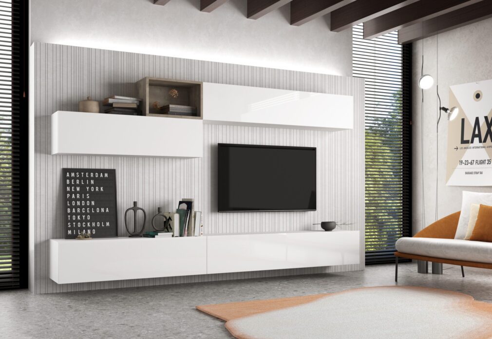 Composición modular tv BLOCK color BLANCO-ORGANIC