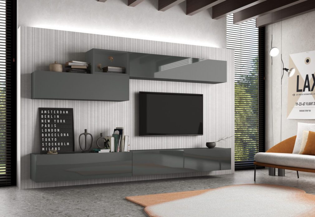 Composición modular tv BLOCK color GRAFITO