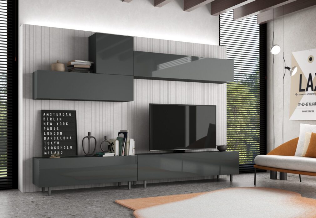 Composición modular tv BLOCK color GRAFITO