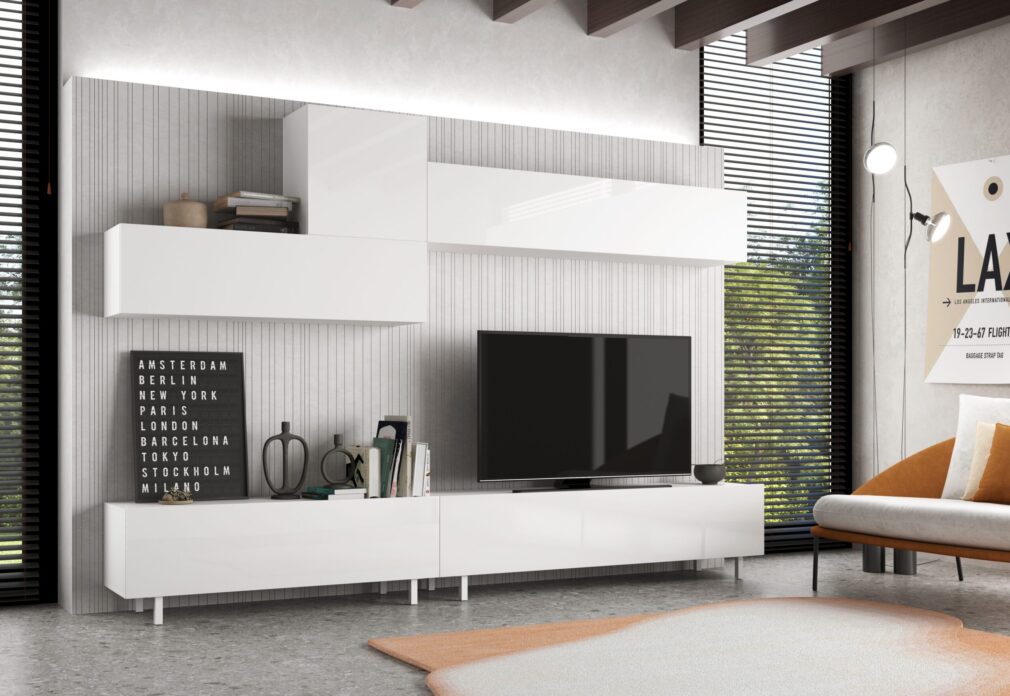 Composición modular tv BLOCK color BLANCO