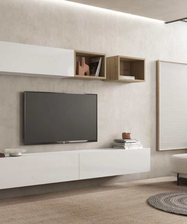 Composición modular tv BLOCK color BLANCO-ARTISAN