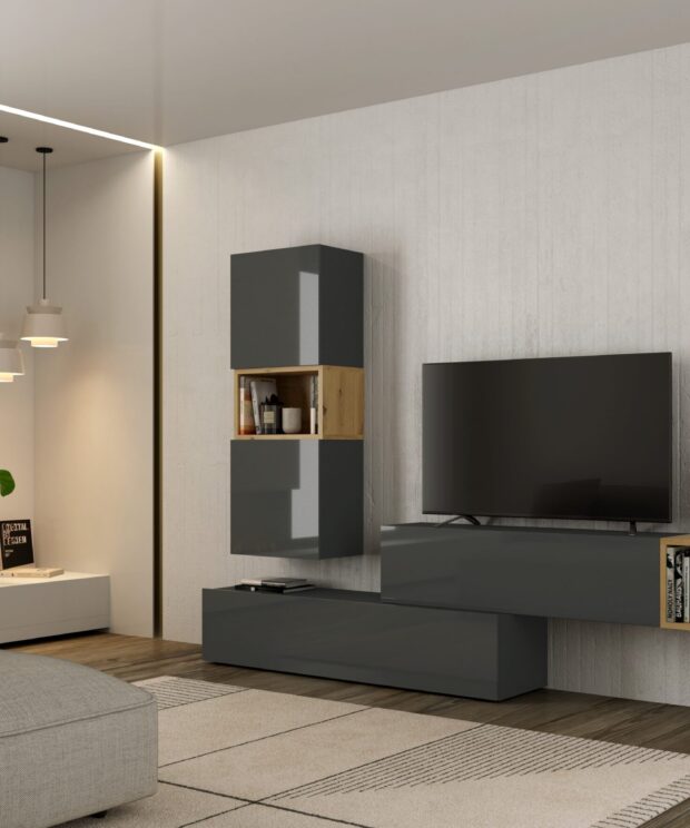 Composición modular tv BLOCK color GRAFITO-ARTISAN
